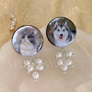 Custom Handpainted Pet Portrait Jewelry by Yimi's Pawfect