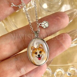 Custom Handpainted Pet Portrait Jewelry by Yimi's Pawfect