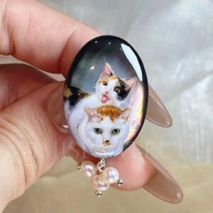 Custom Handpainted Pet Portrait Jewelry by Yimi's Pawfect