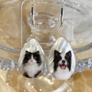 Custom Handpainted Pet Portrait Jewelry by Yimi's Pawfect