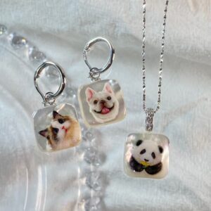 Custom Handpainted Pet Portrait Jewelry by Yimi's Pawfect