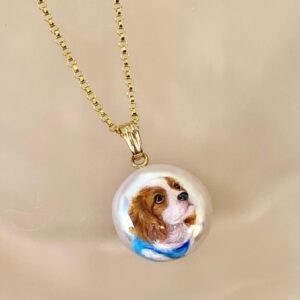 Hand-Painted Pearl & 14K Gold-Filled Necklace A14