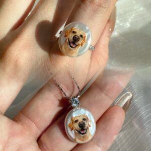 Hand-Painted Oval Baroque Pearl | Necklace & Ring