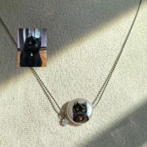 Hand-Painted Pearl & 925 Sterling Silver Necklace A17